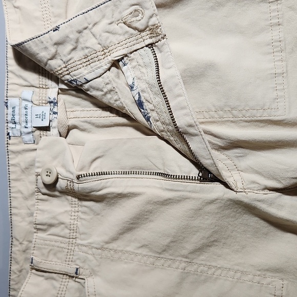 Cargo pants Tan color Pockets Cotton Spandex blend Size 14 L.L.BEAN - Picture 9 of 16